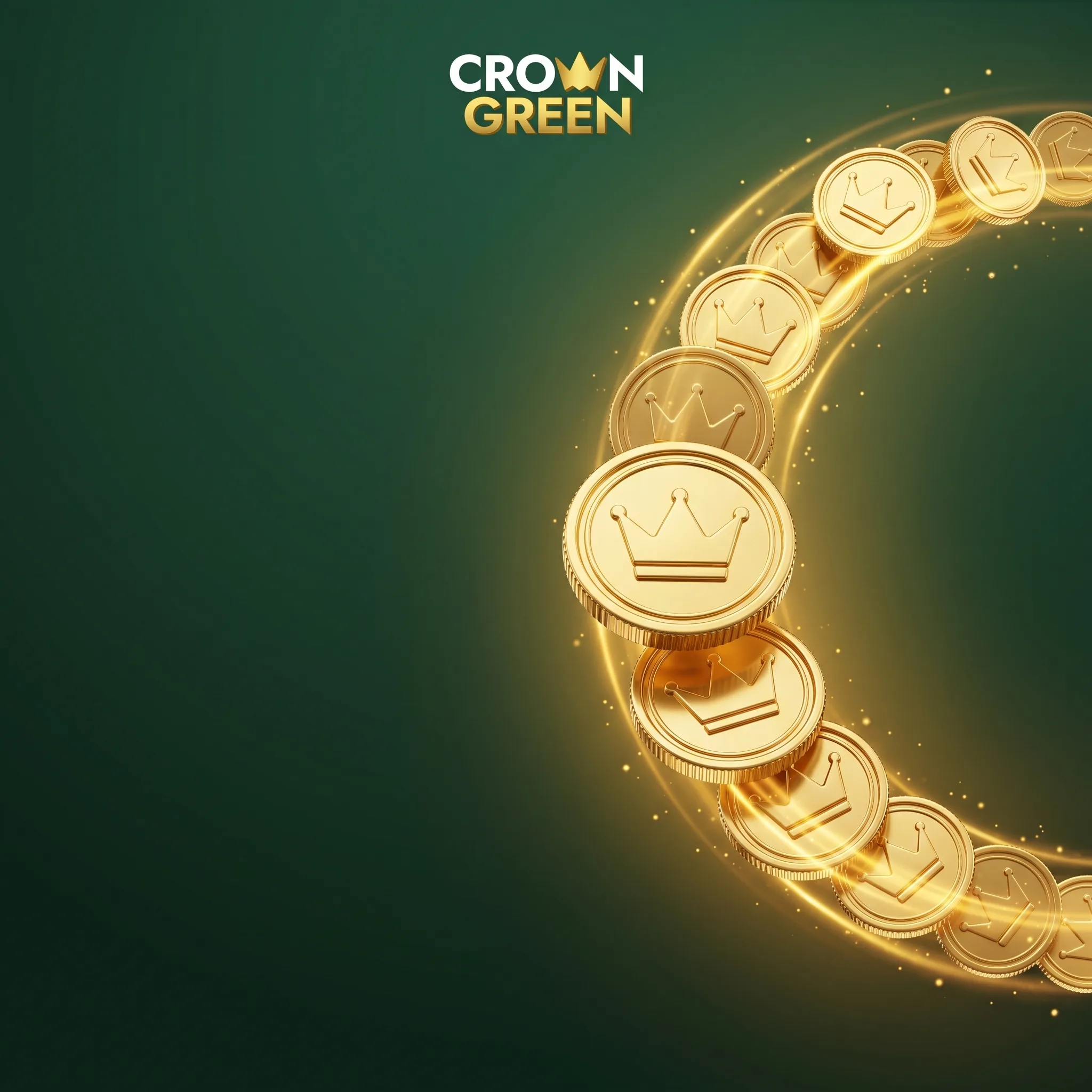 Crown Green gold coins for deposits and withdrawals