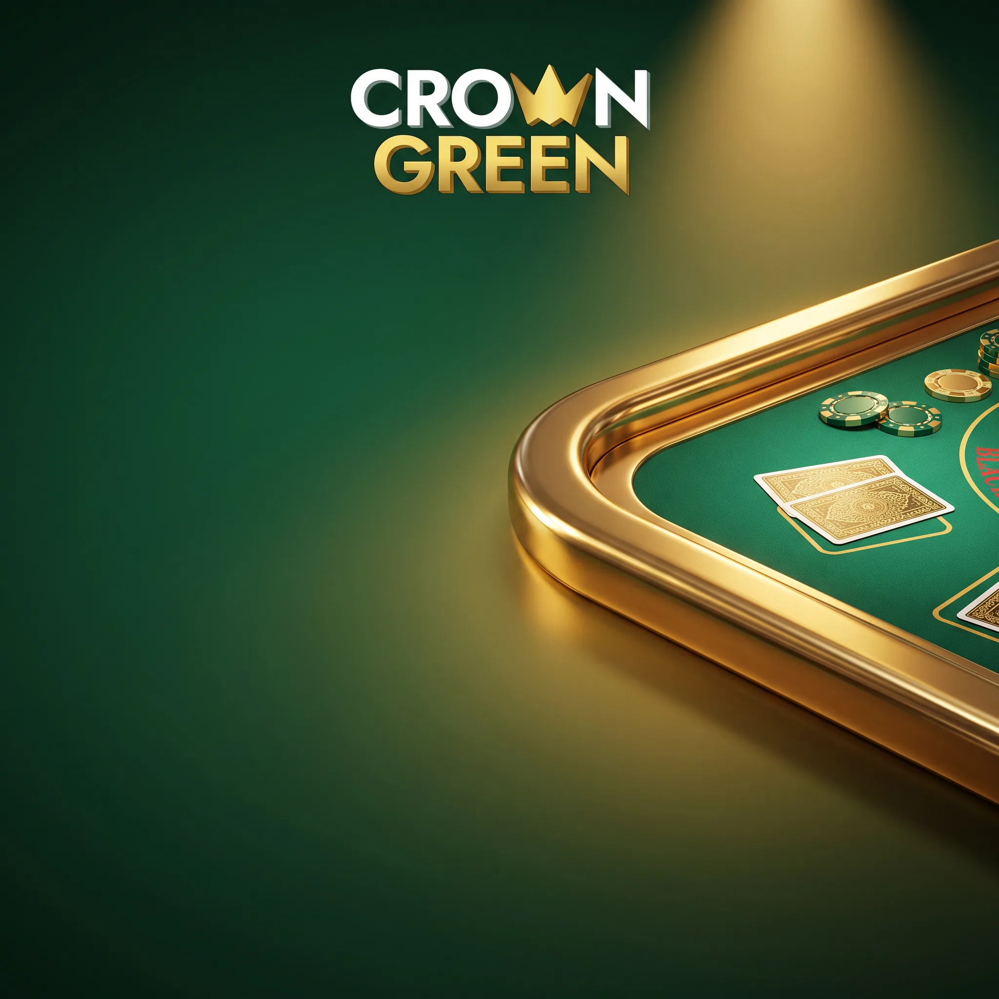 Crown Green livecasinobord og gylden krone